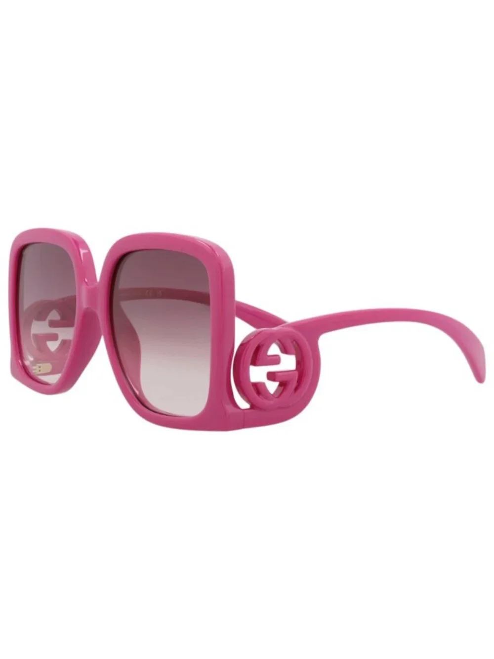New Gucci Women's Sunglasses Square Rectangle Injection Frame Fuchsia Fuchsia